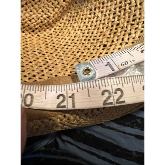 NWT $125 Bruno Magli Logo Open Weave Ribbon Band Paper Fedora Sun Hat unisex - Picture 5 of 15